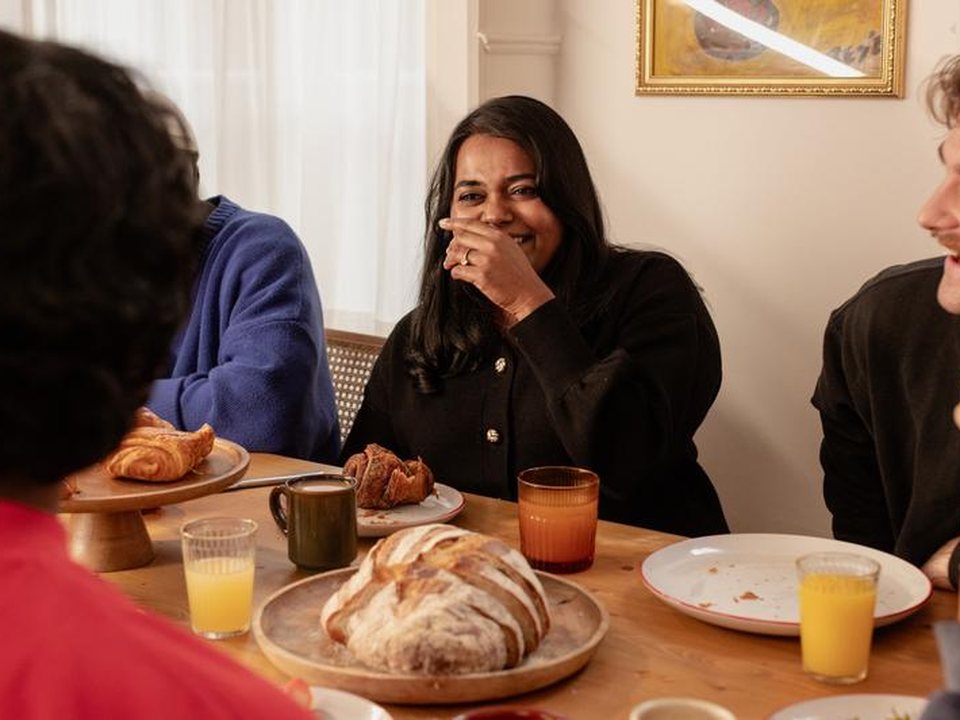 An Alpha evening — a shared meal and conversation around the table